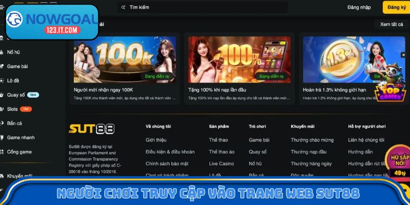 Người chơi truy cập vào trang web Sut88