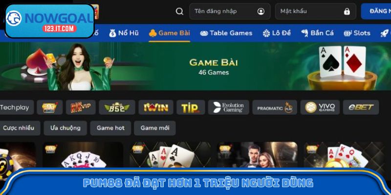 Pum88 đã đạt hơn 1 triệu người dùng